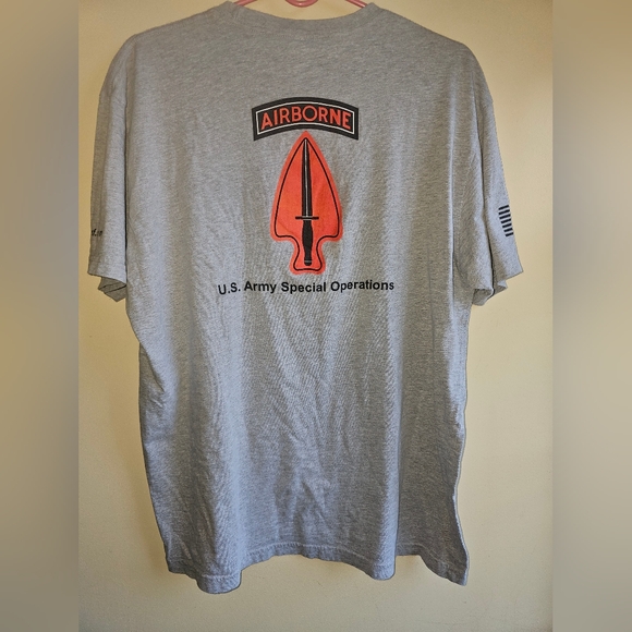 US Army Airborne Shirt Grey Mens XL Cotton Duck Duck Goose Trigger Bazooka - Picture 6 of 6